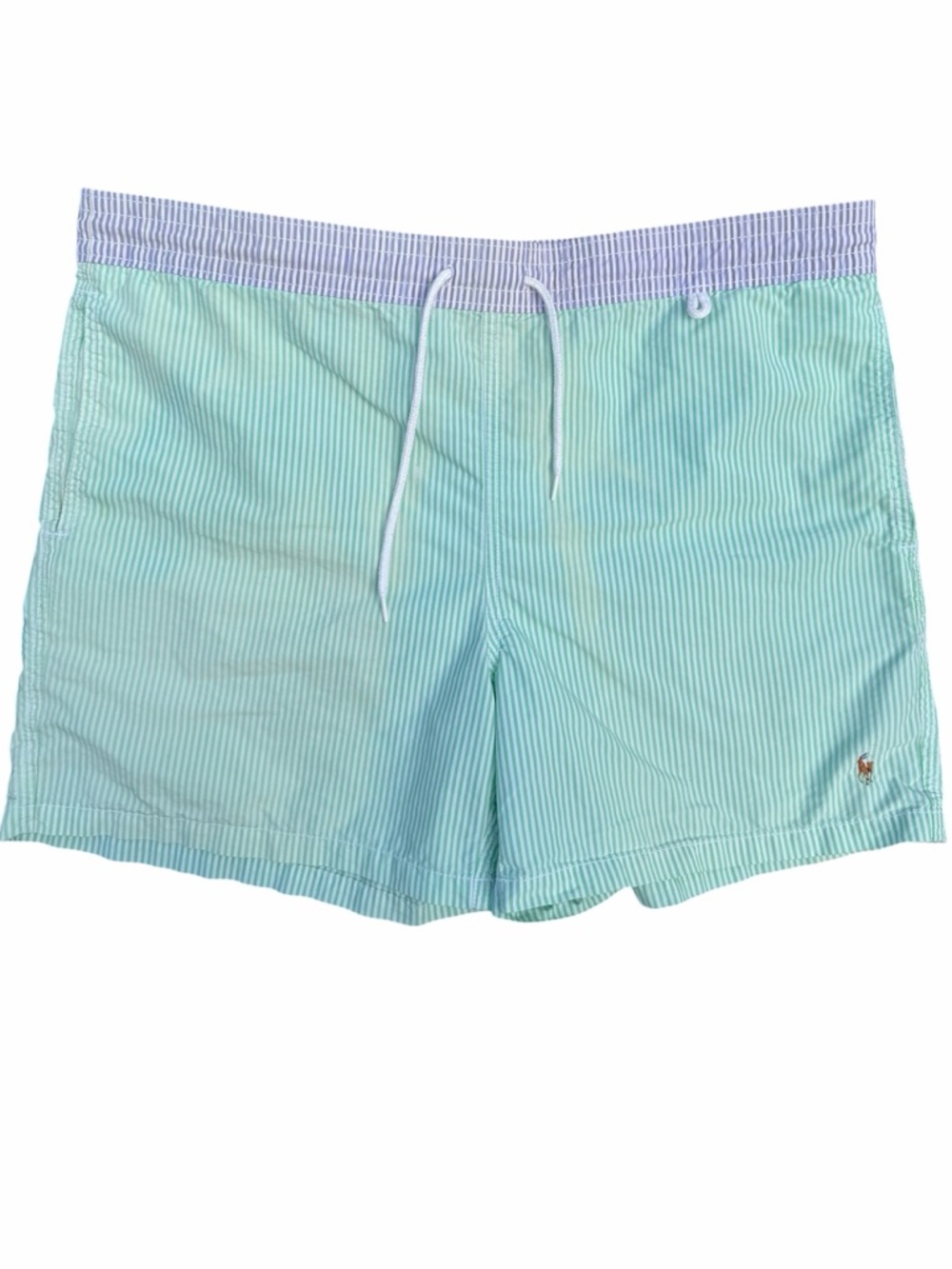 Polo Ralph Lauren Traveler Classic Swim Trunks Size M Green Striped Drawstring